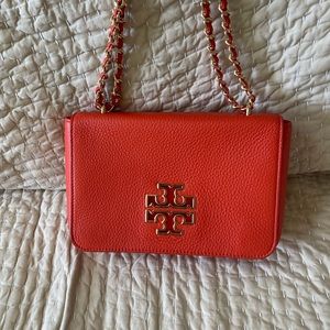 Tory Burch cross body or shoulder leather bag in Spiced Orange 🍊 brand new